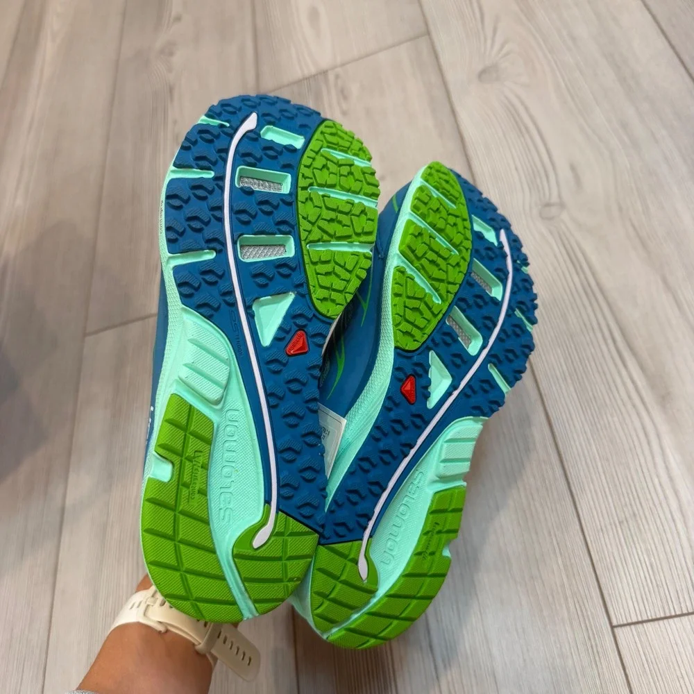 Salomon Sense Mantra 3 W Fog Blue Green Trail Running Shoes 381582 Womens 6 NEW